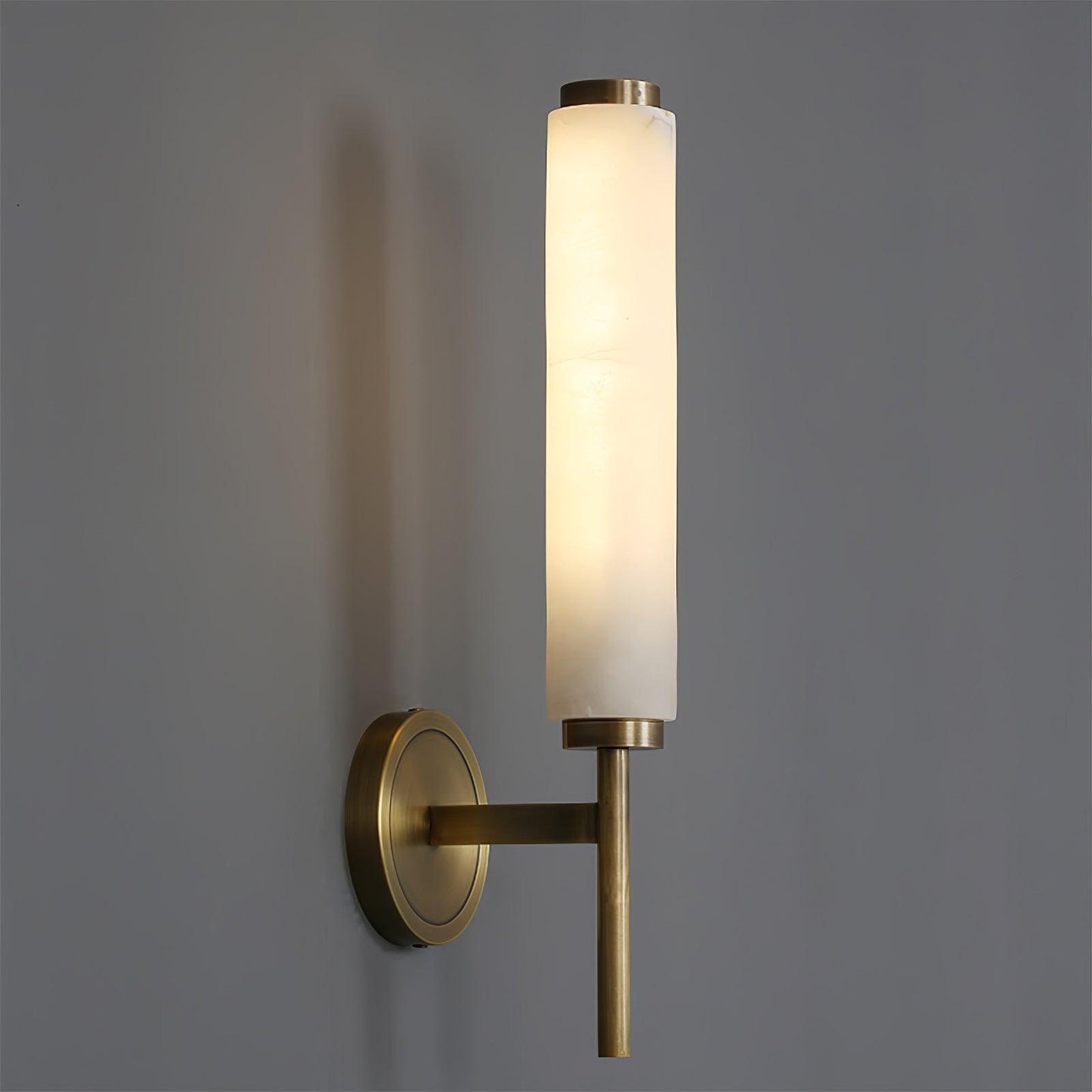 Kelsorim | Geometric Minimalist Alabaster Cylinder Wall Light