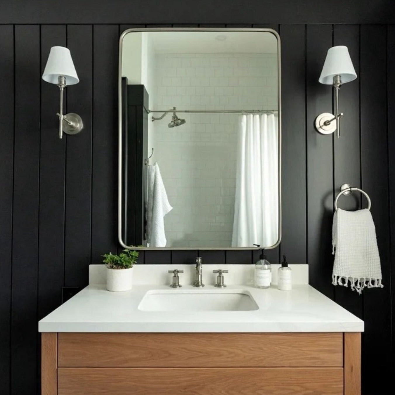 Edor | Elegant Antique Wall Light with White Tapered Linen Shade