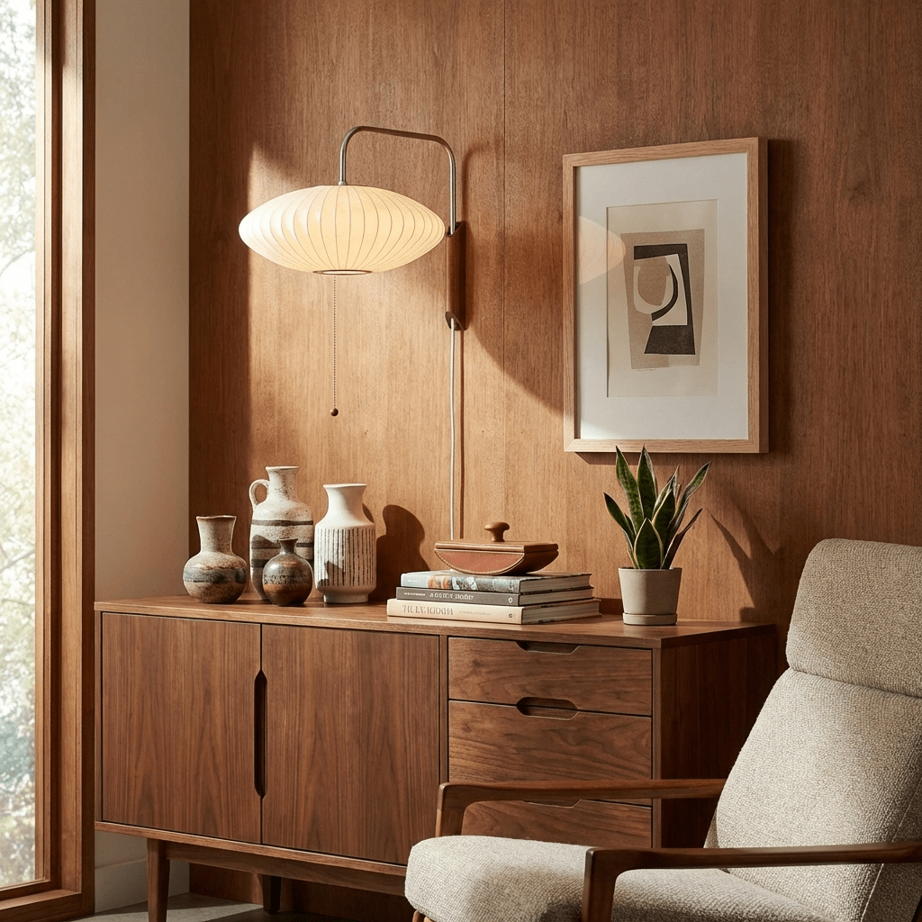 Kyntaroc | Retro Ribbed Silhouette Floating Globe Wall Light