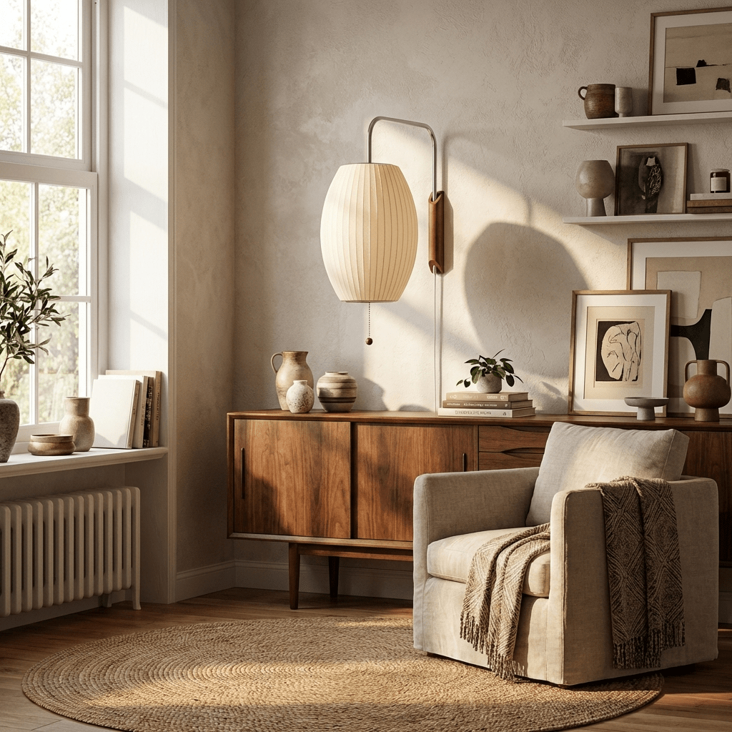 Kyntaroc | Retro Ribbed Silhouette Floating Globe Wall Light
