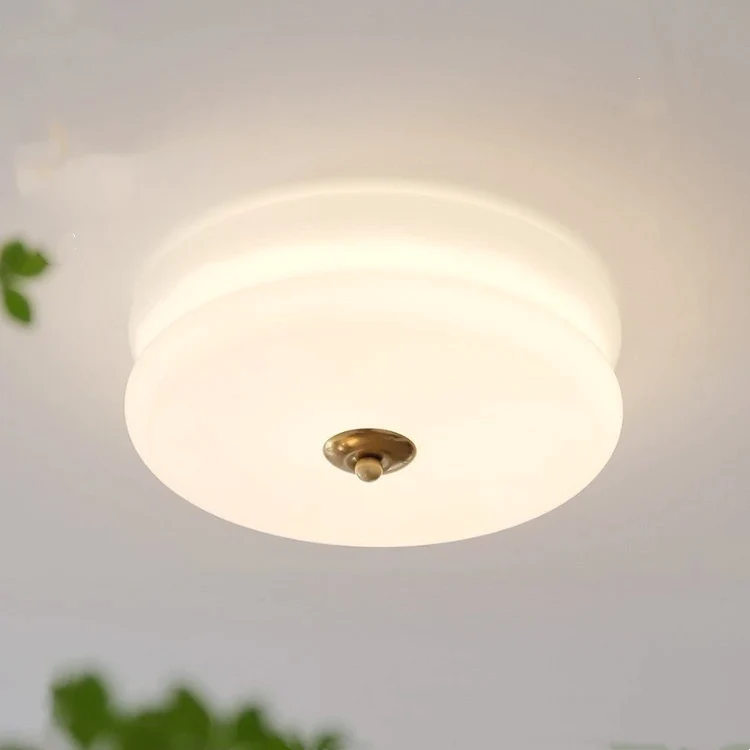 Crema | Vintage Cream Glass Flush Mount Ceiling Light