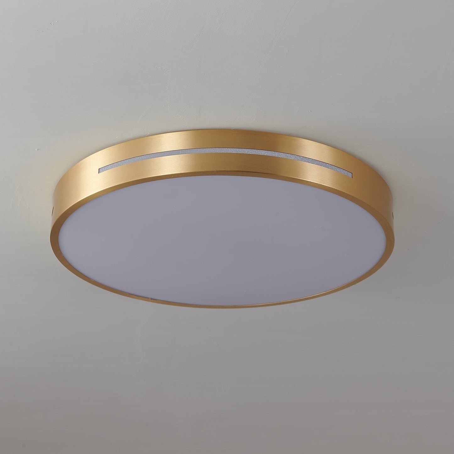 Isalun | Minimalist Brass Geometric Flush Mount Ceiling Light