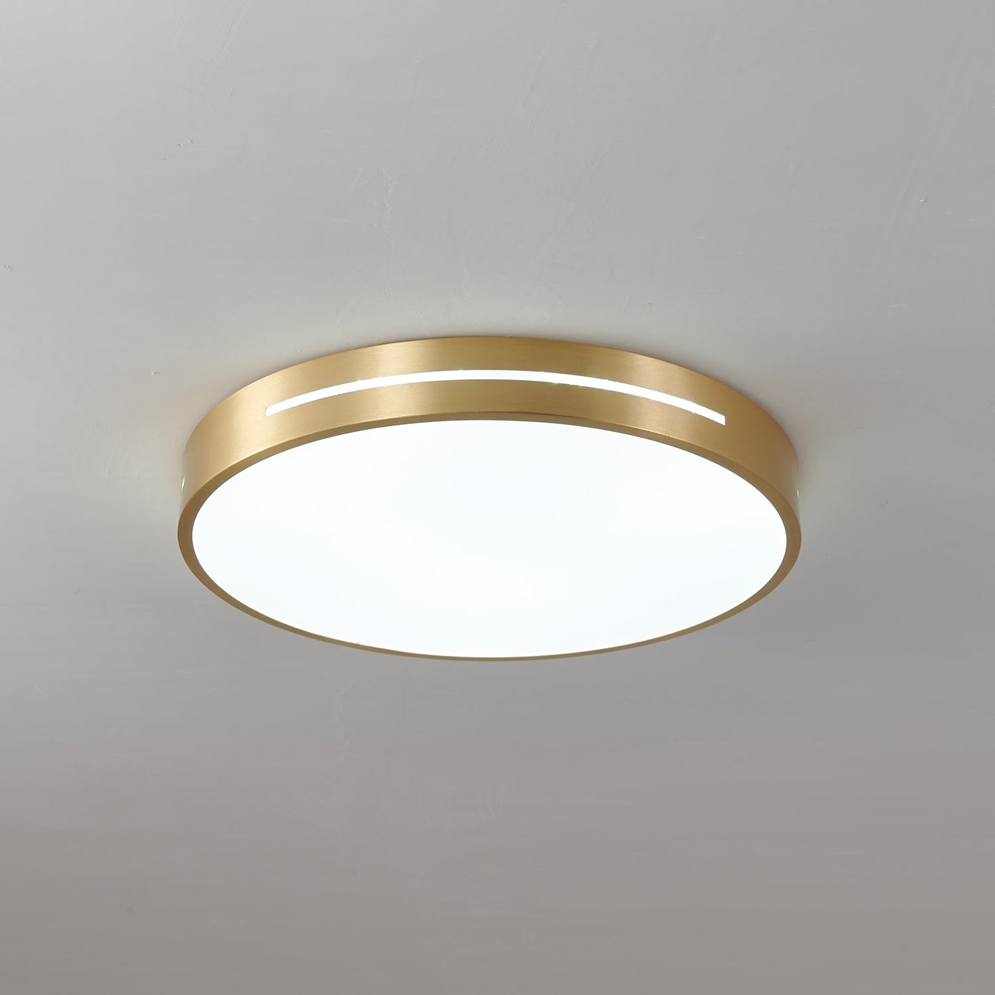 Isalun | Minimalist Brass Geometric Flush Mount Ceiling Light