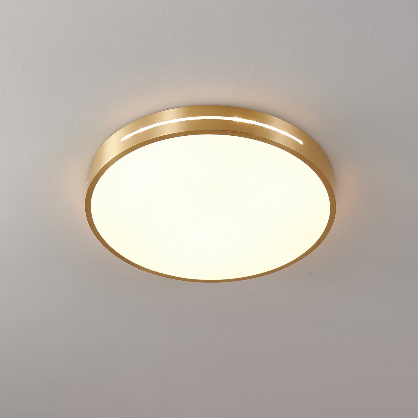 Isalun | Minimalist Brass Geometric Flush Mount Ceiling Light