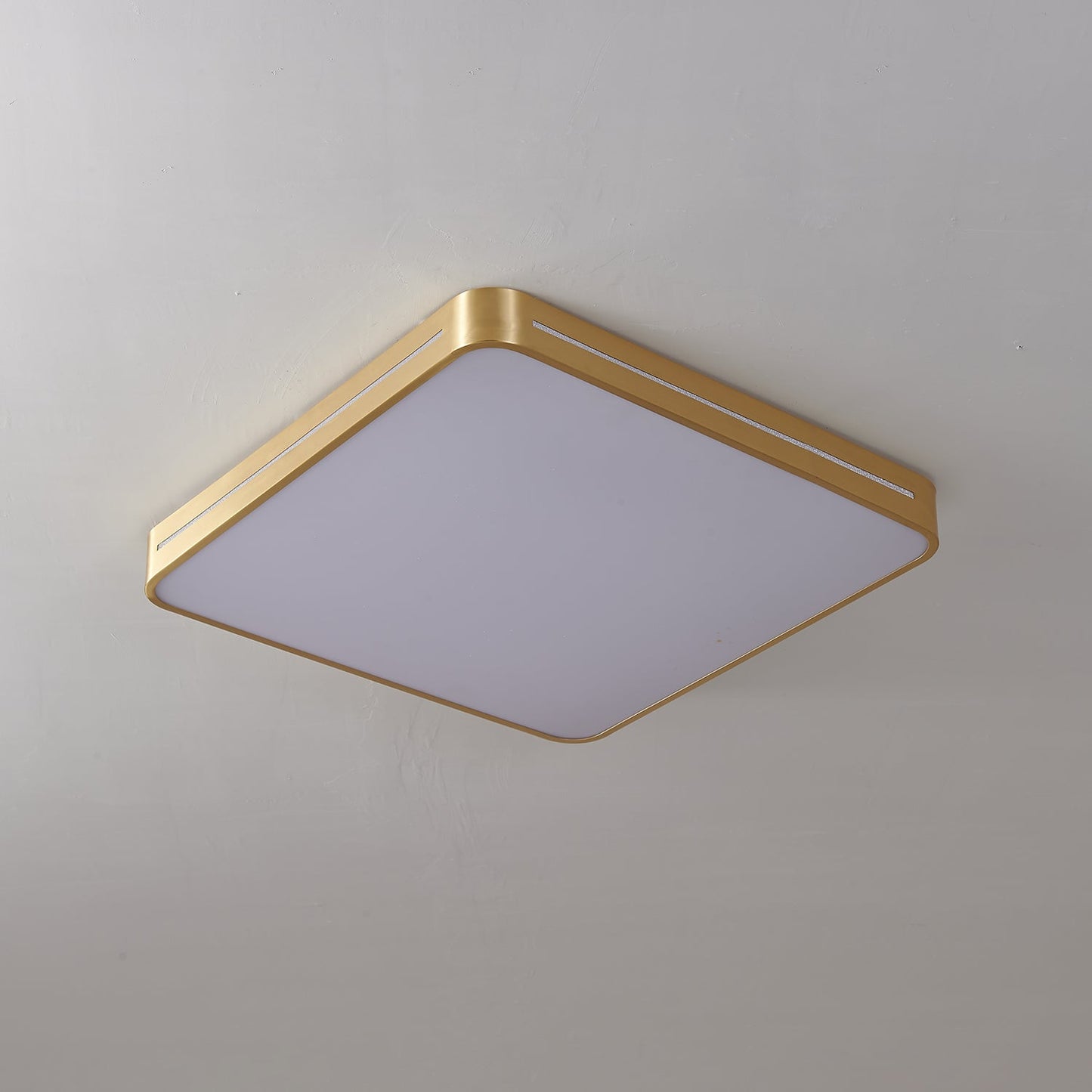 Isalun | Minimalist Brass Geometric Flush Mount Ceiling Light
