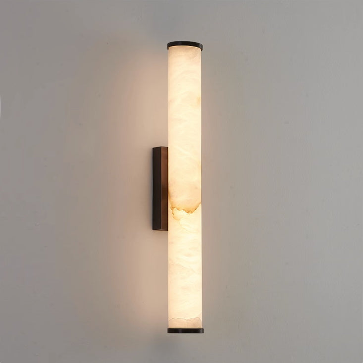 Aristhos | Minimalist Linear Alabaster and Brass Wall Light