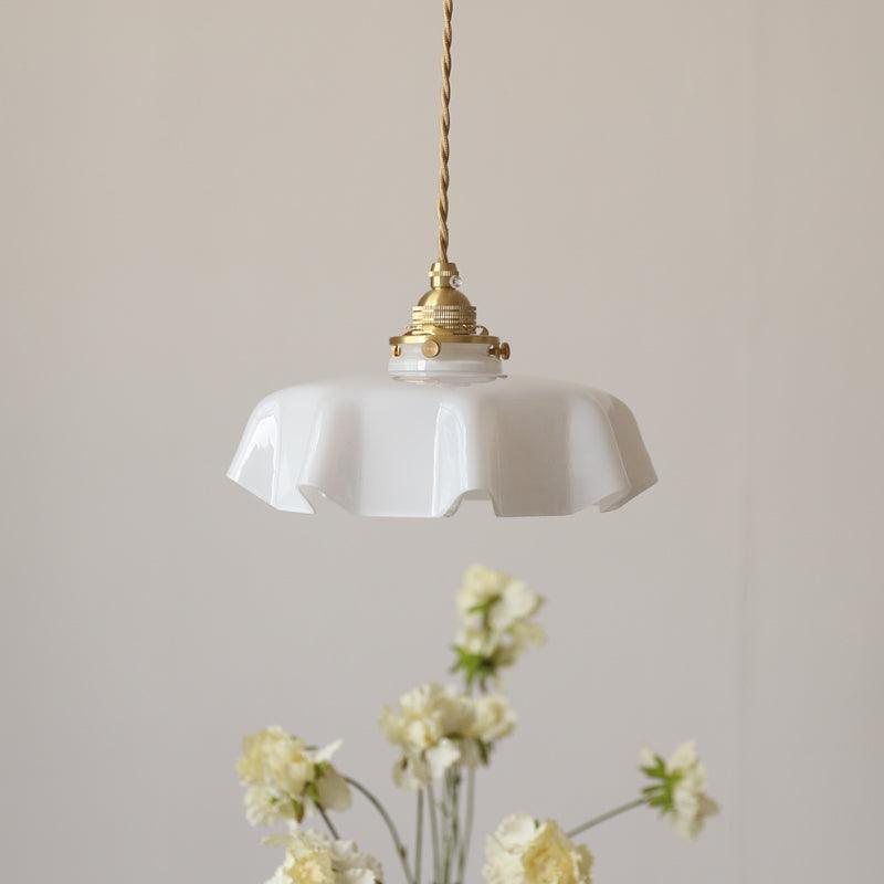 Kelvarna | Vintage Pleated Glass Fluted Pendant Light