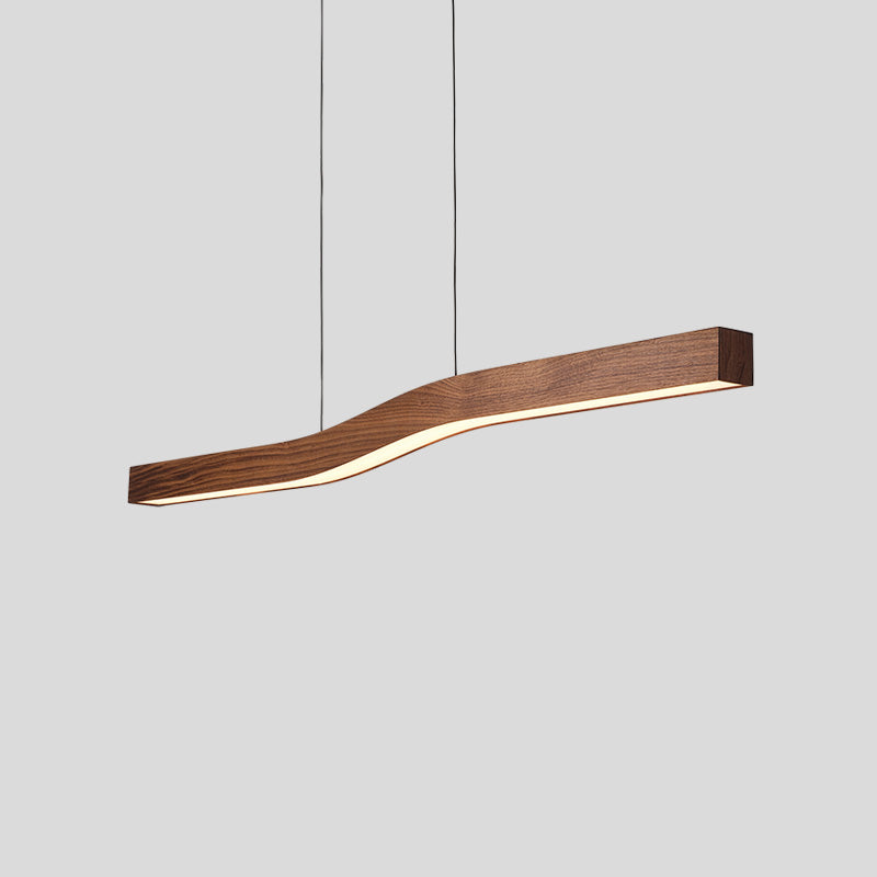 Erisun | Linear Arching Nordic Timber Pendant Light