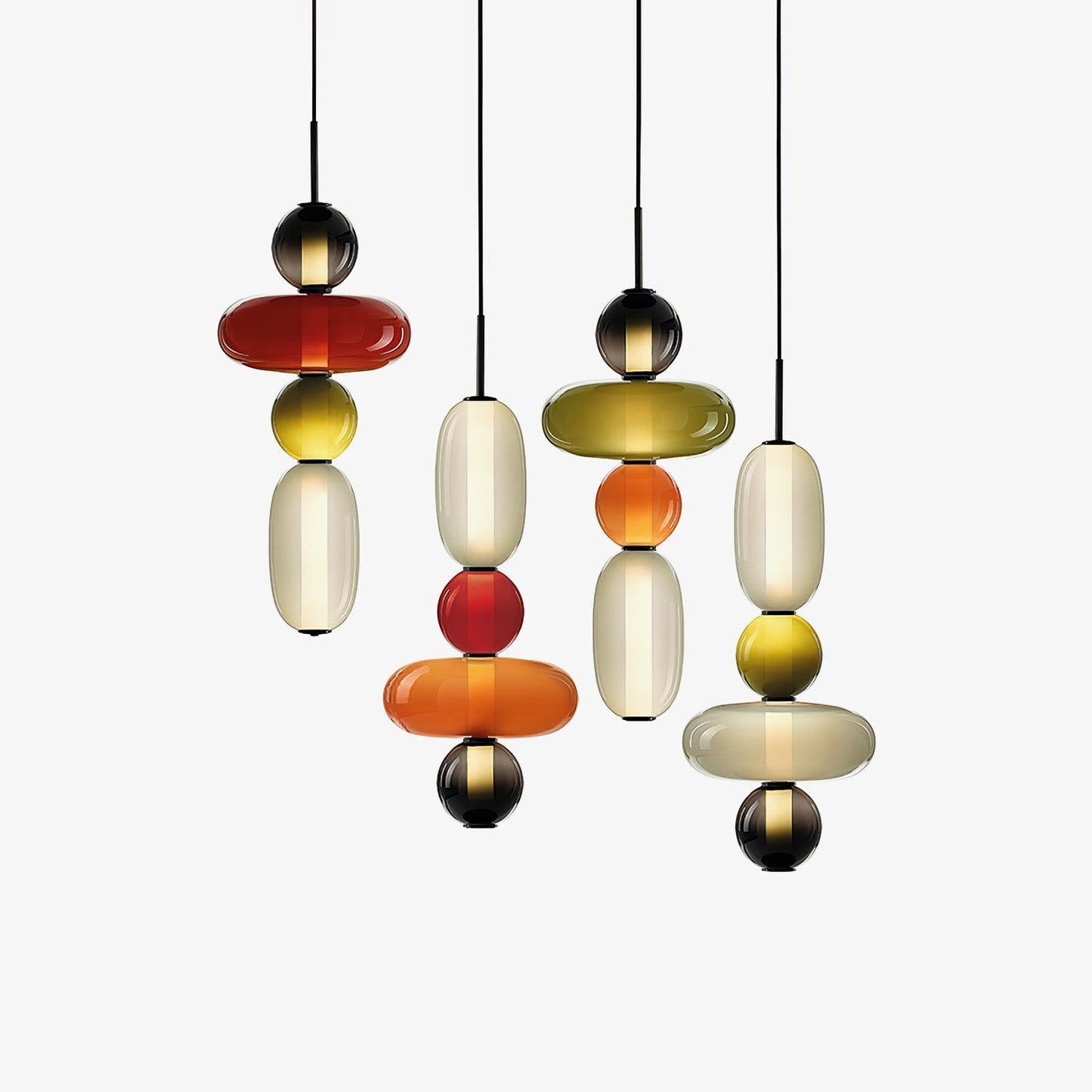 Nyxorise | Artisan Raindrop Cluster Glass Pendant Light