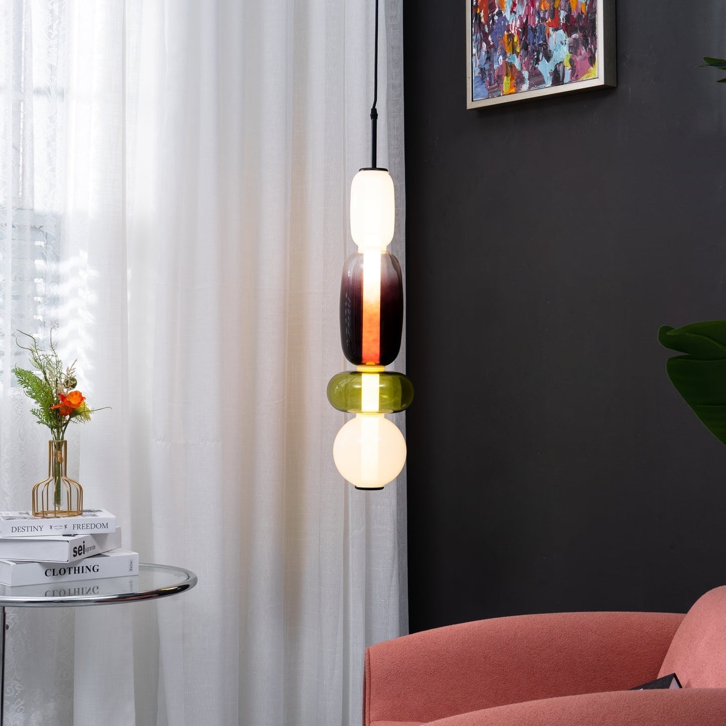 Nyxorise | Artisan Raindrop Cluster Glass Pendant Light