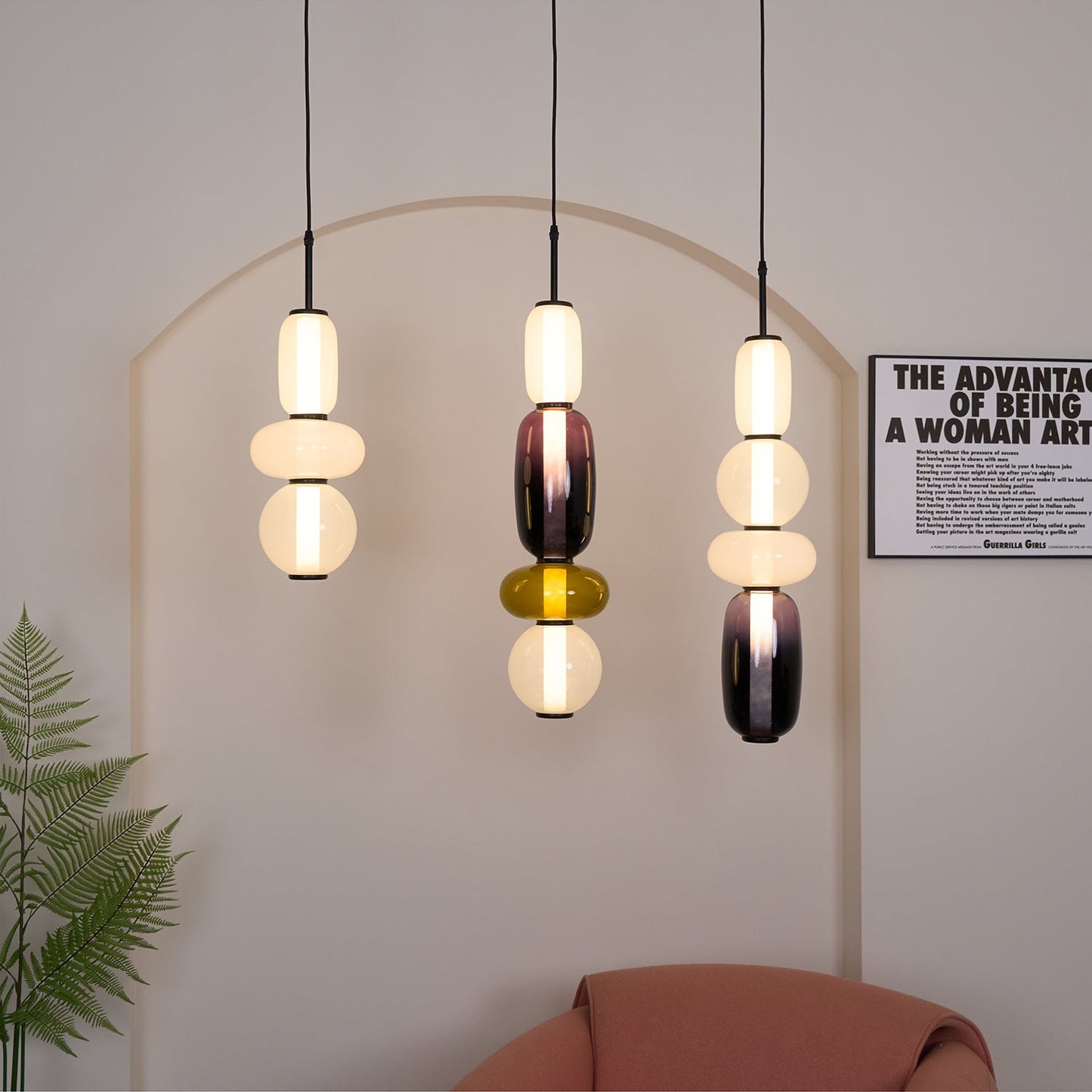 Nyxorise | Artisan Raindrop Cluster Glass Pendant Light
