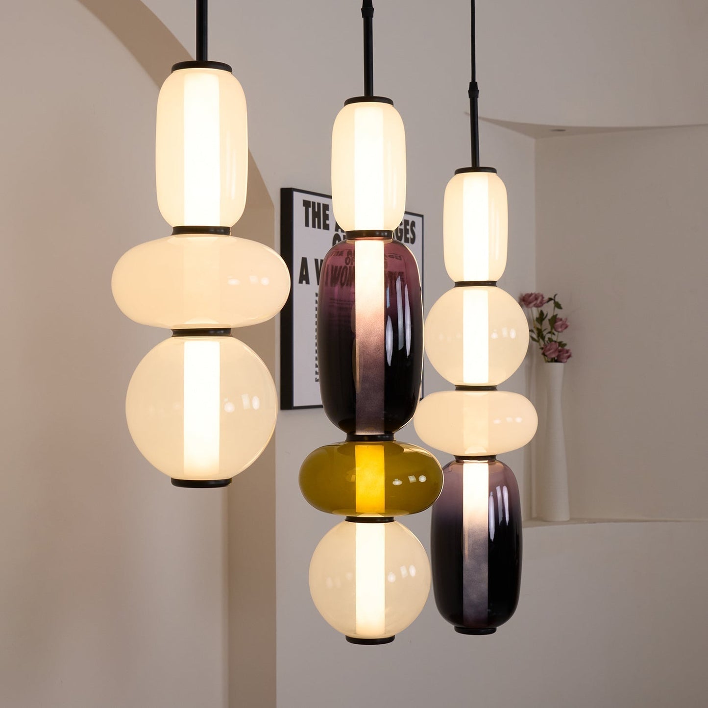 Nyxorise | Artisan Raindrop Cluster Glass Pendant Light
