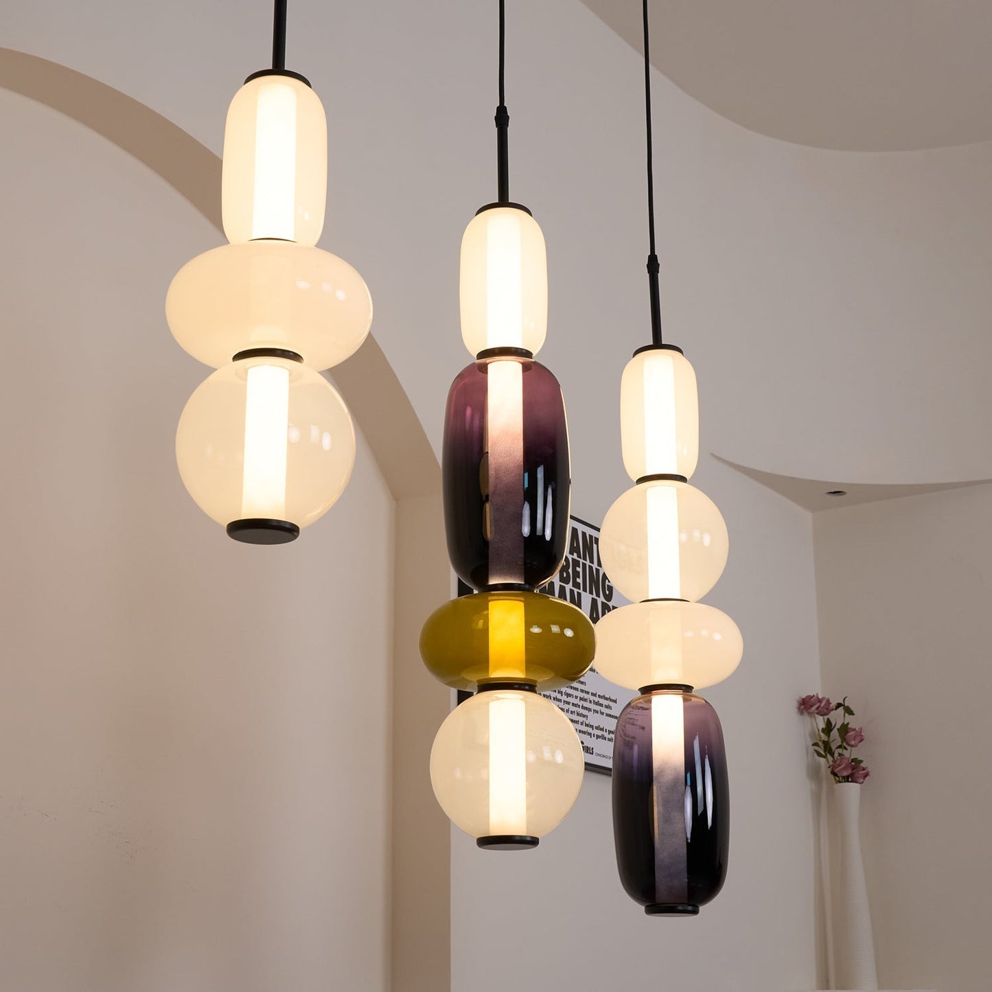 Nyxorise | Artisan Raindrop Cluster Glass Pendant Light
