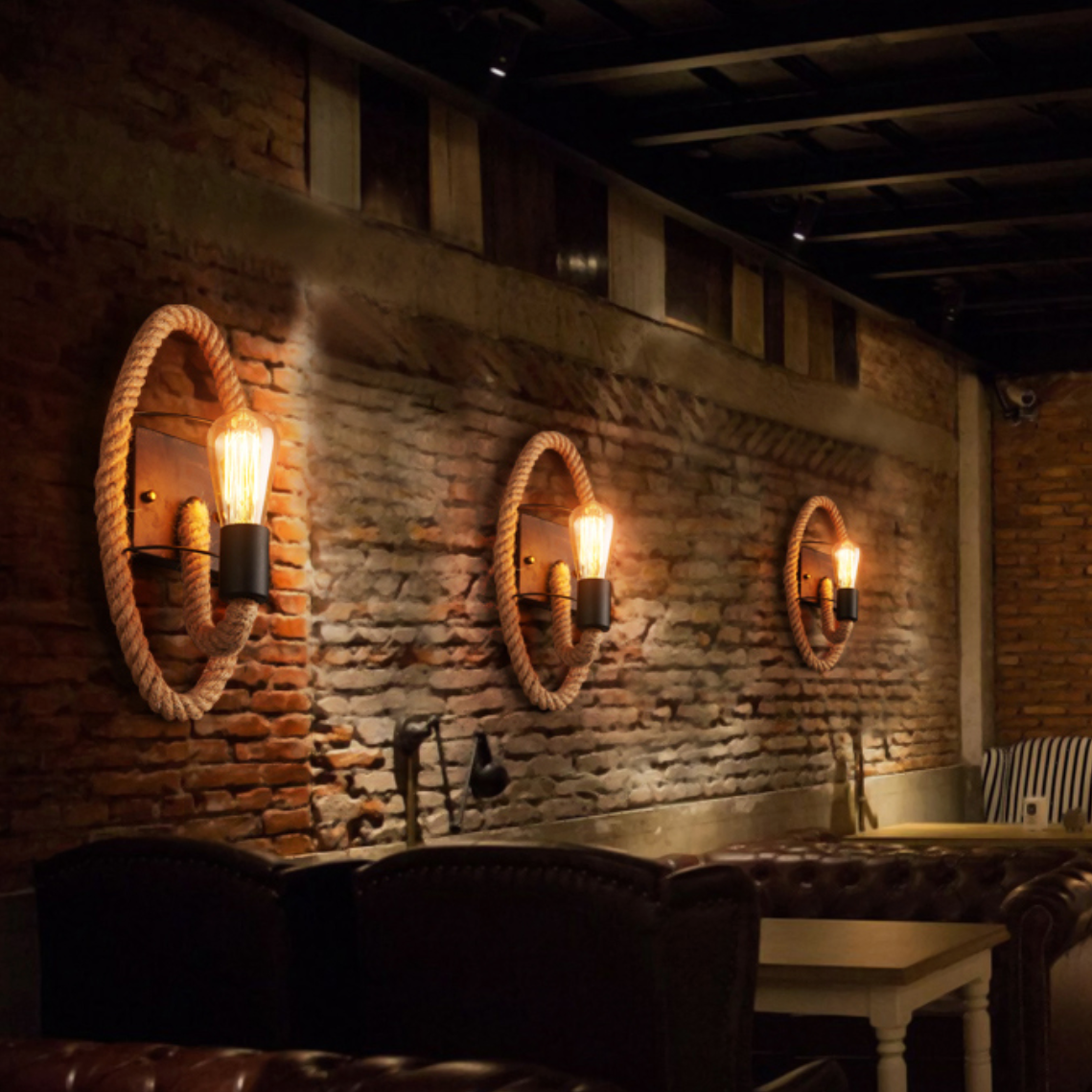 Valthorne | Twisted Rope Silhouette Vintage Arc Wall Light
