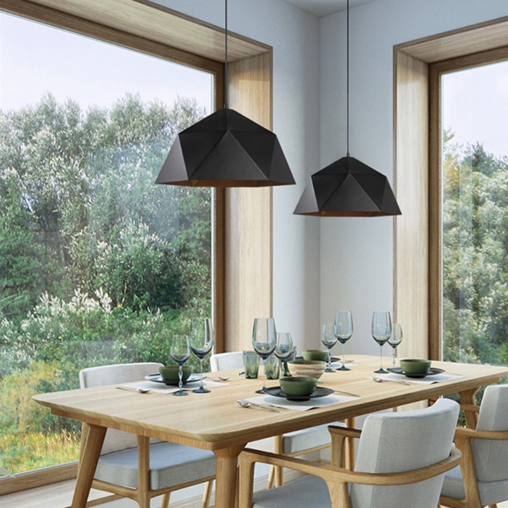 Veldoran | Ribbed Geometric Cone Industrial Metal Pendant Light