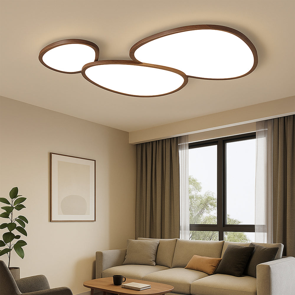 Vedra | Nordic Style Flat Wooden Frame Ceiling Light