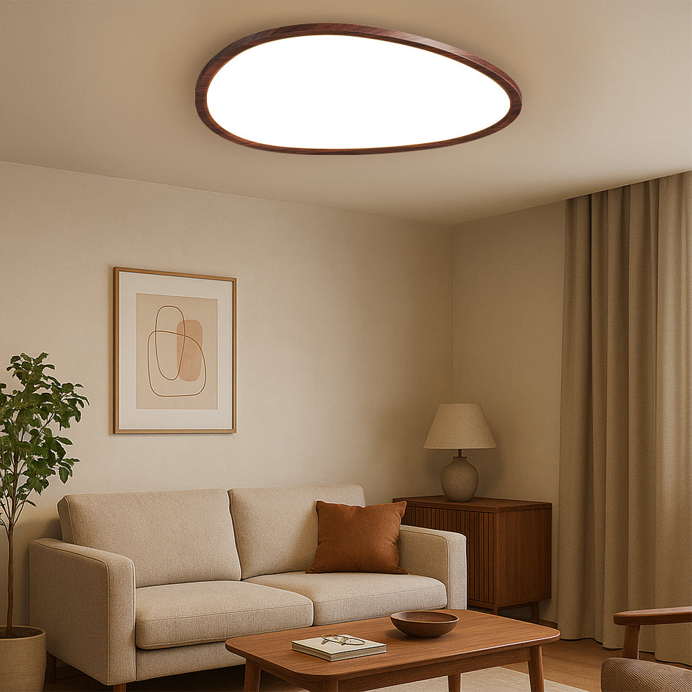Vedra | Nordic Style Flat Wooden Frame Ceiling Light