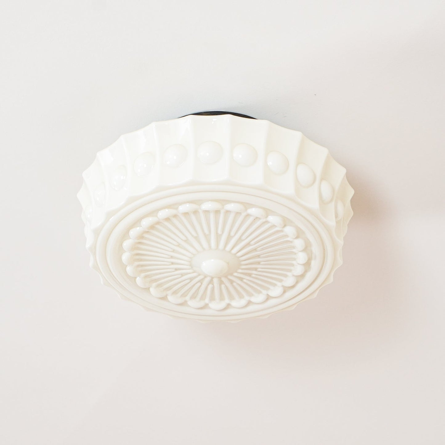 Solvendi | Minimalist Geometric Glass Bowl Semi Flush Ceiling Light