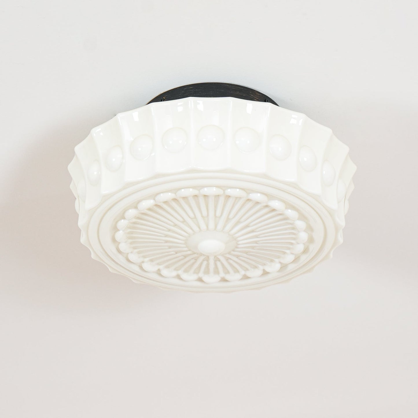 Solvendi | Minimalist Geometric Glass Bowl Semi Flush Ceiling Light