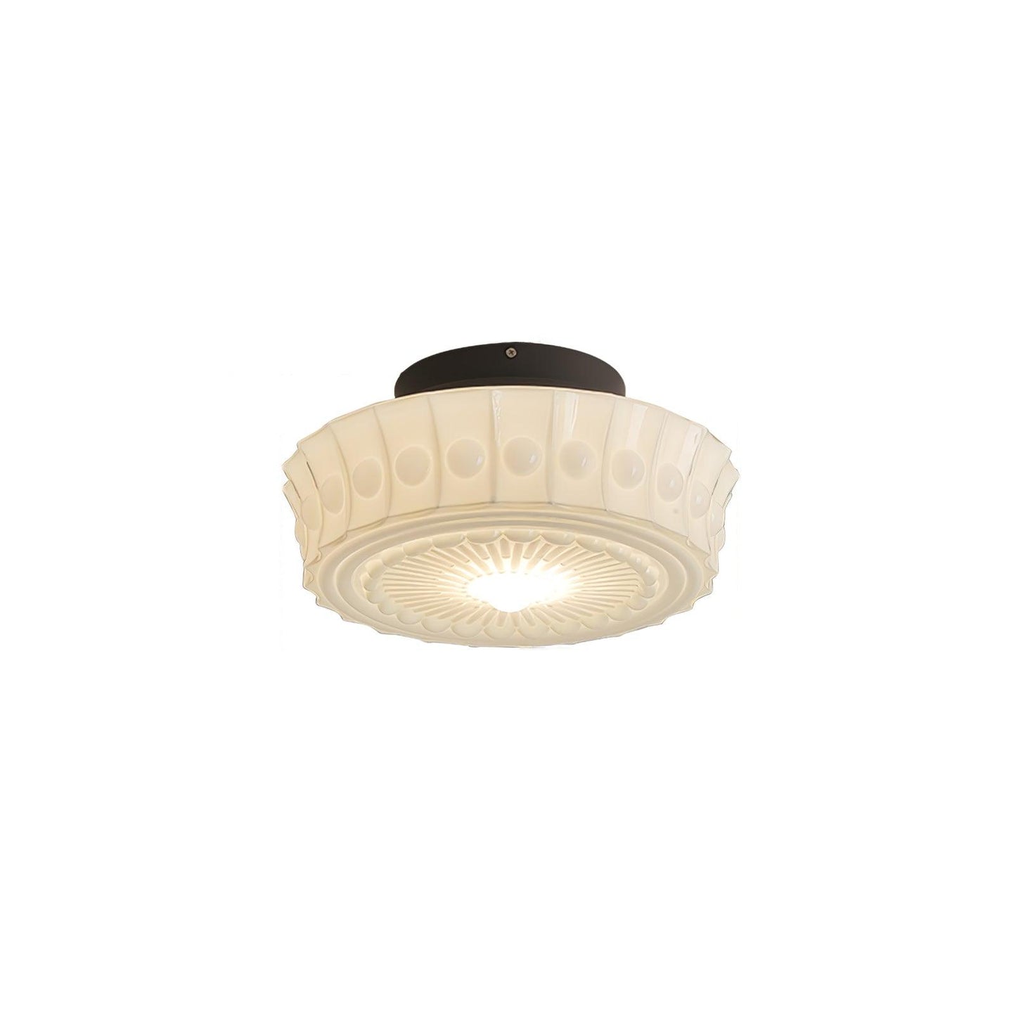Solvendi | Minimalist Geometric Glass Bowl Semi Flush Ceiling Light