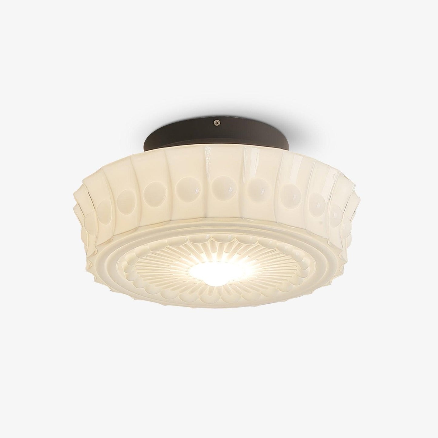 Solvendi | Minimalist Geometric Glass Bowl Semi Flush Ceiling Light
