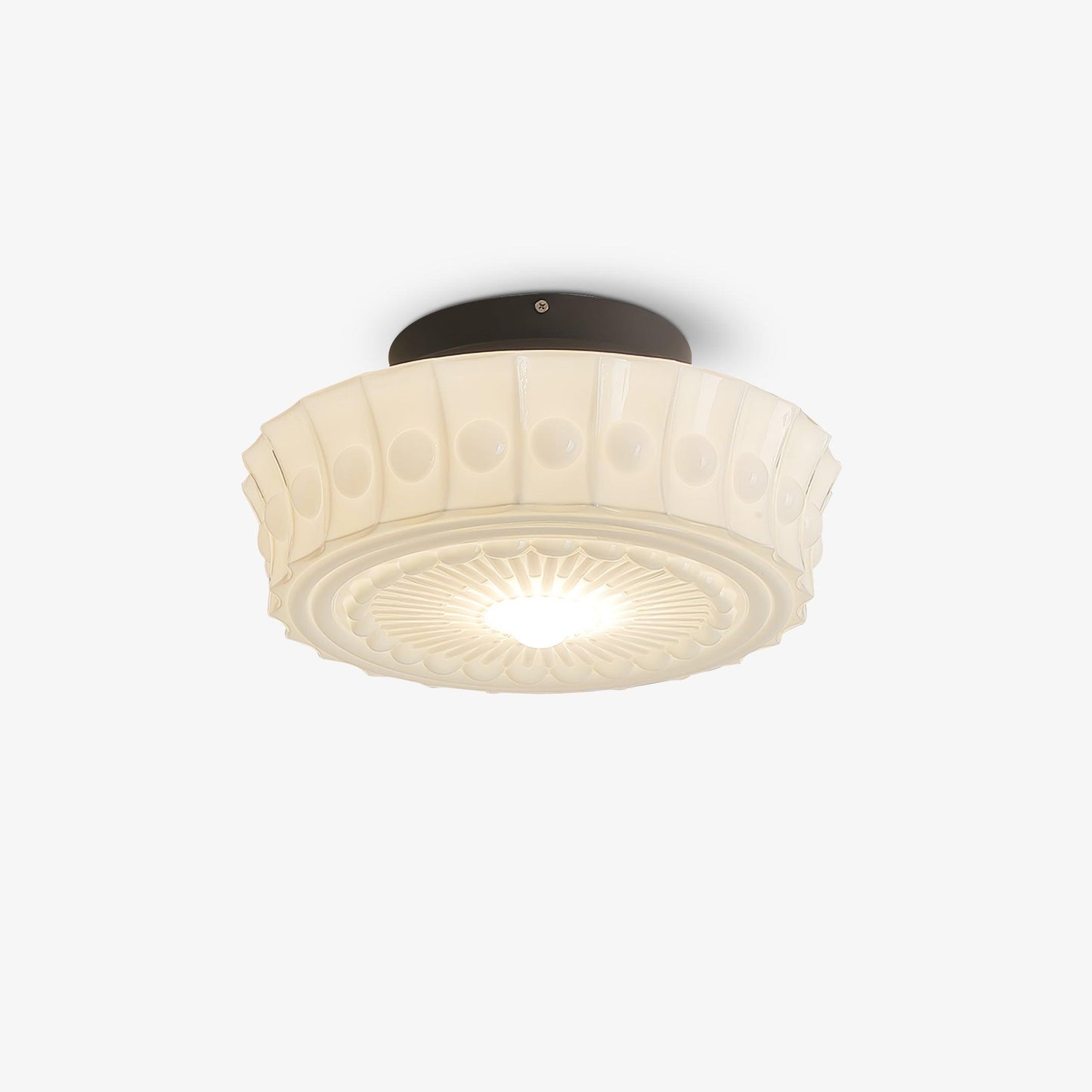 Solvendi | Minimalist Geometric Glass Bowl Semi Flush Ceiling Light