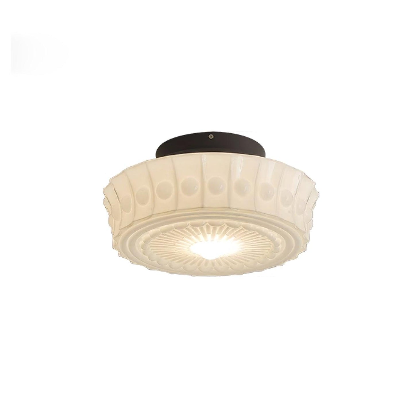 Solvendi | Minimalist Geometric Glass Bowl Semi Flush Ceiling Light
