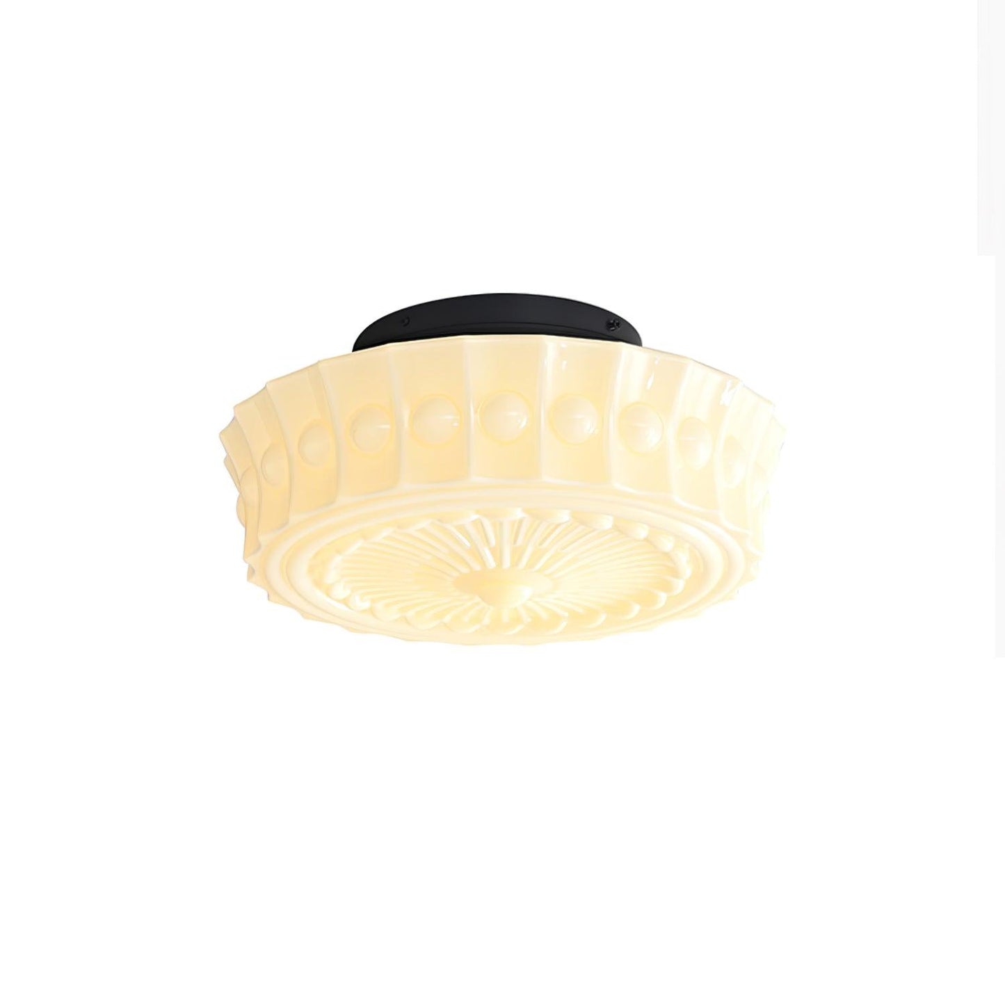 Solvendi | Minimalist Geometric Glass Bowl Semi Flush Ceiling Light