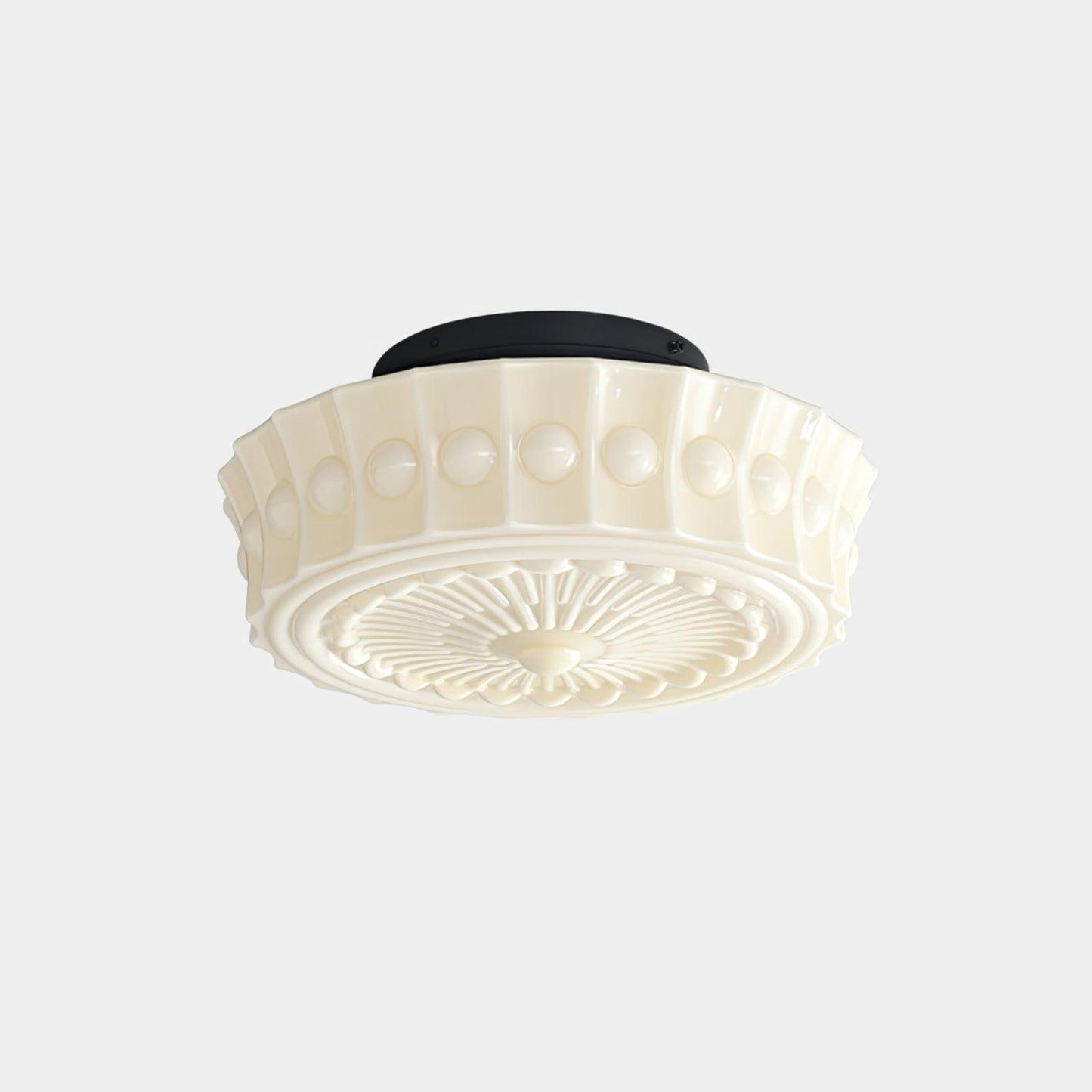 Solvendi | Minimalist Geometric Glass Bowl Semi Flush Ceiling Light