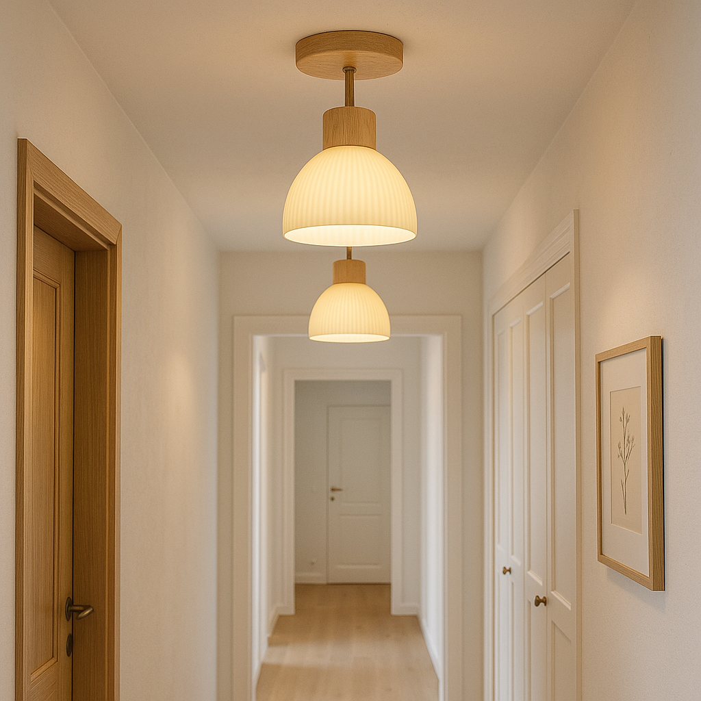 Lignis | Modern Scandinavian Wooden Flush Mount Ceiling Light