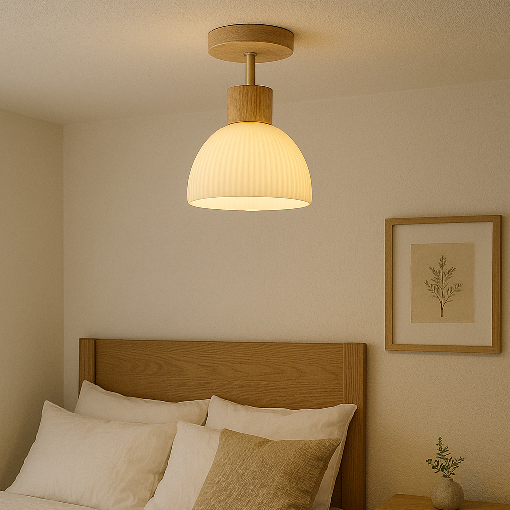 Lignis | Modern Scandinavian Wooden Flush Mount Ceiling Light