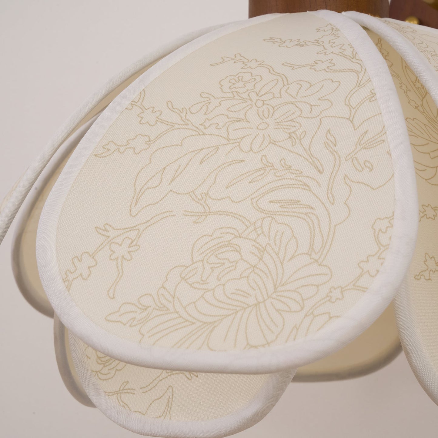 Thalix | Sculptural Floral Petal Wood Fabric Wall Light