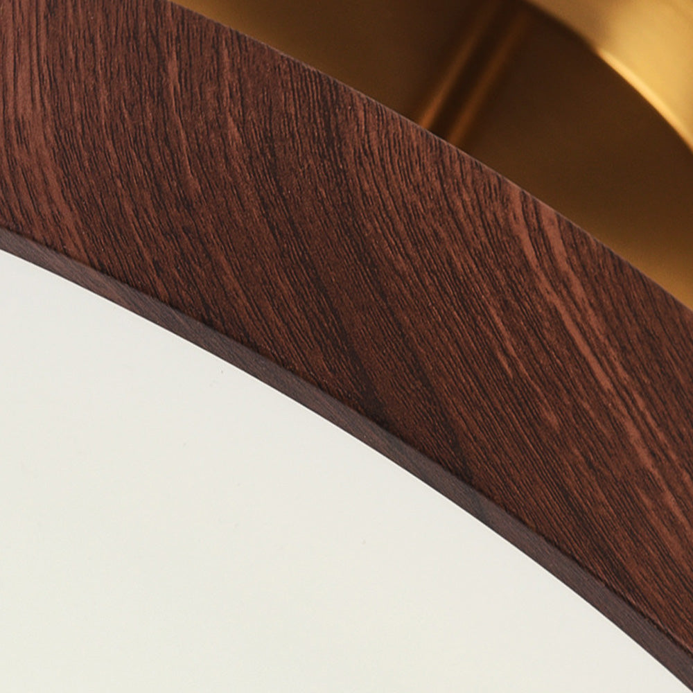 Sylva | Modern Wood Grain Circular Semi Flush Ceiling Light