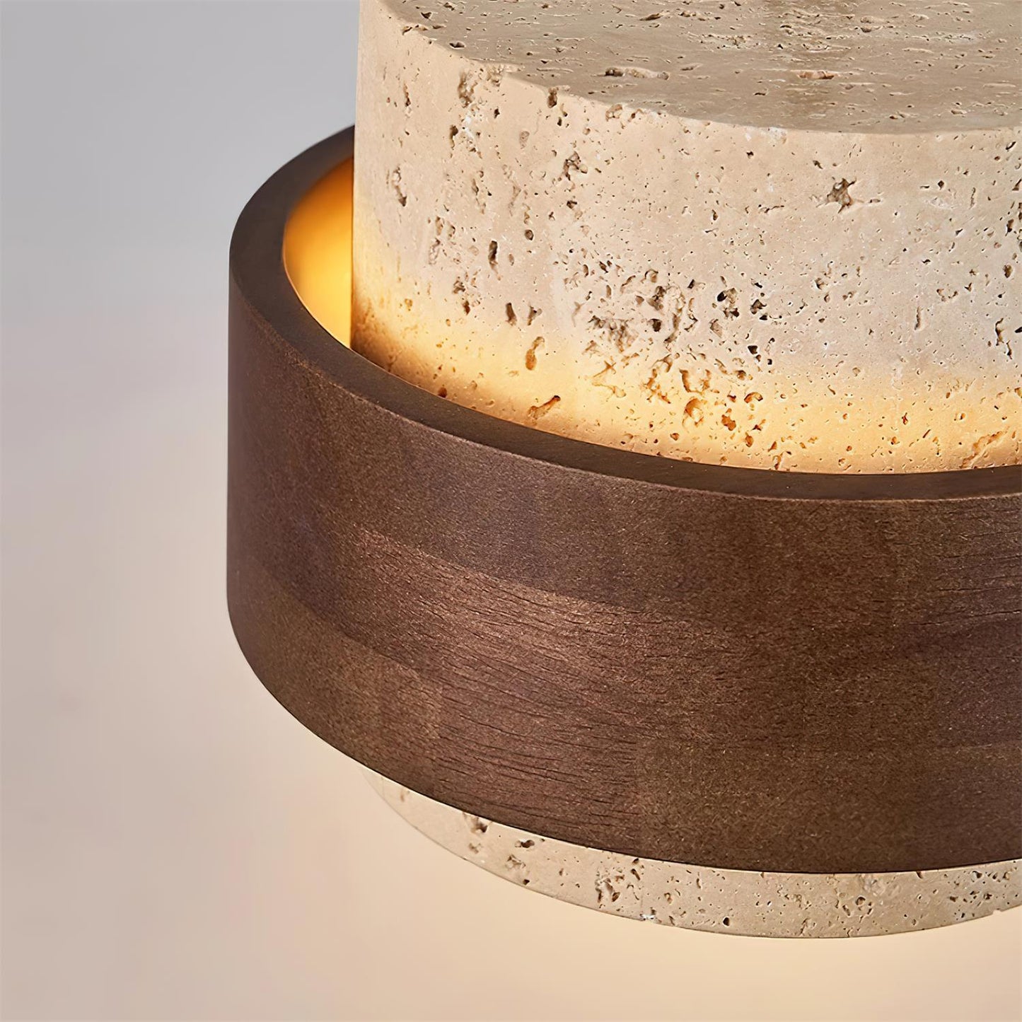 Perra | Natural Cylindrical Travertine Stone Pendant Light