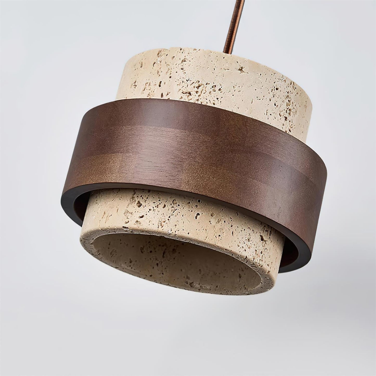 Perra | Natural Cylindrical Travertine Stone Pendant Light