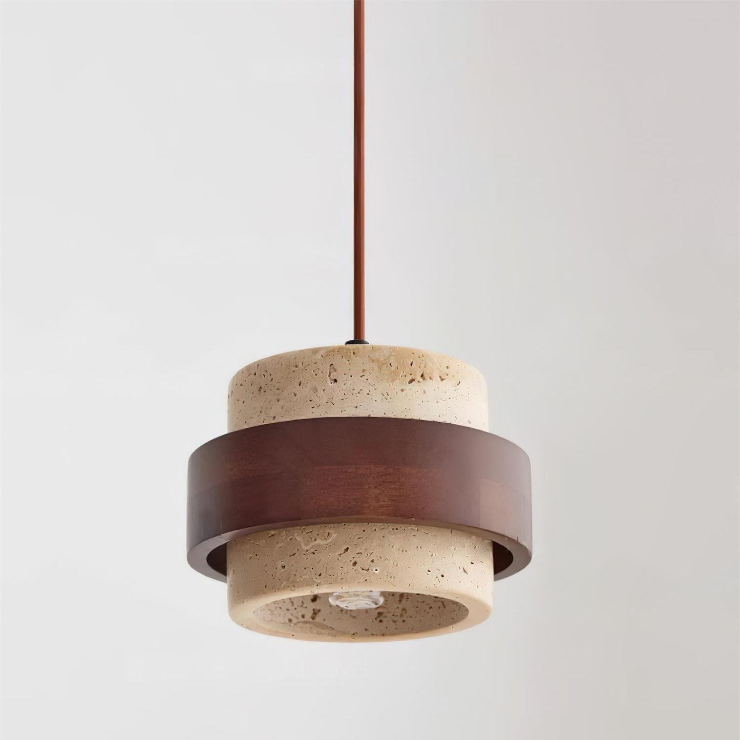 Perra | Natural Cylindrical Travertine Stone Pendant Light