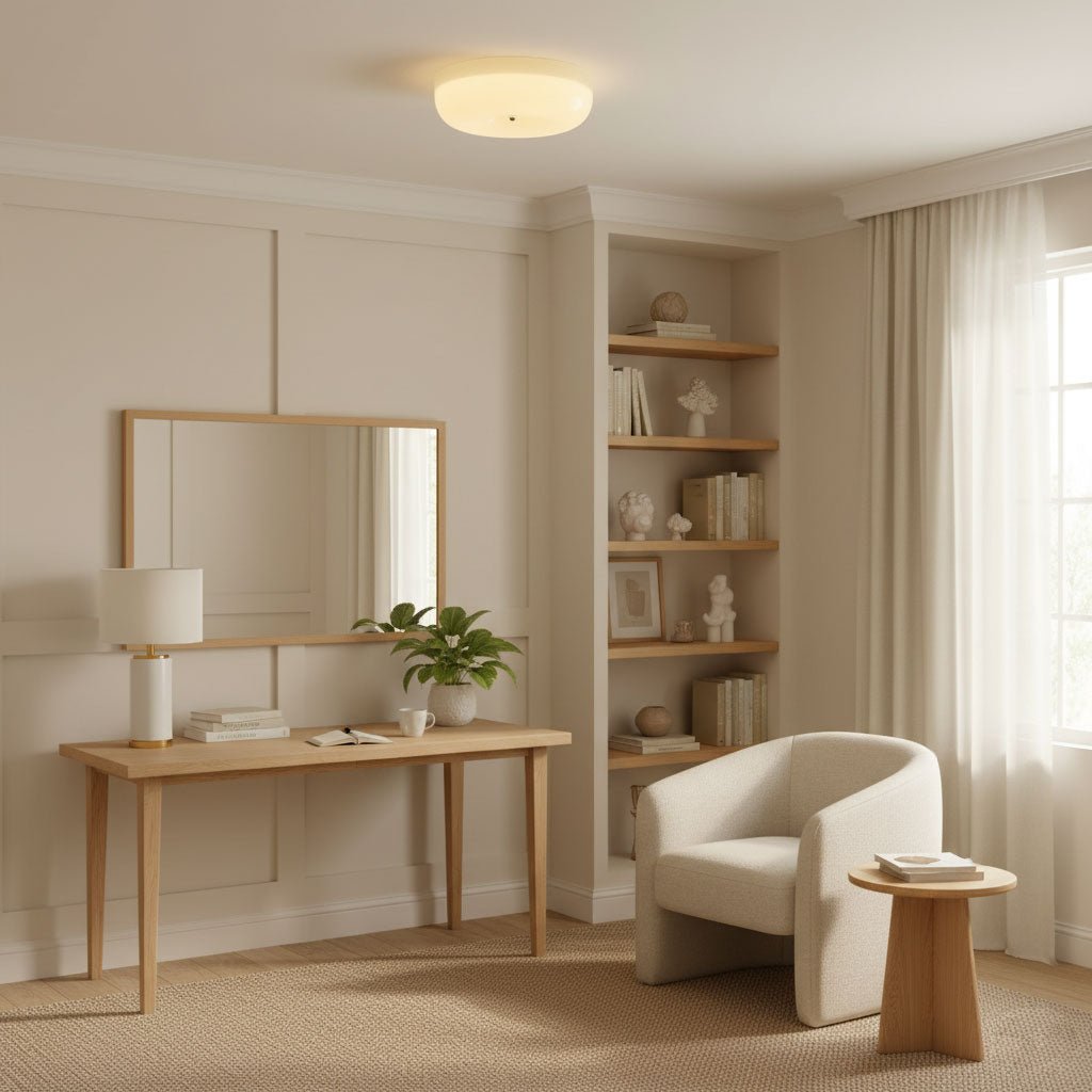 Belvonte | Round Frosted Glass Flush Mount Ceiling Light