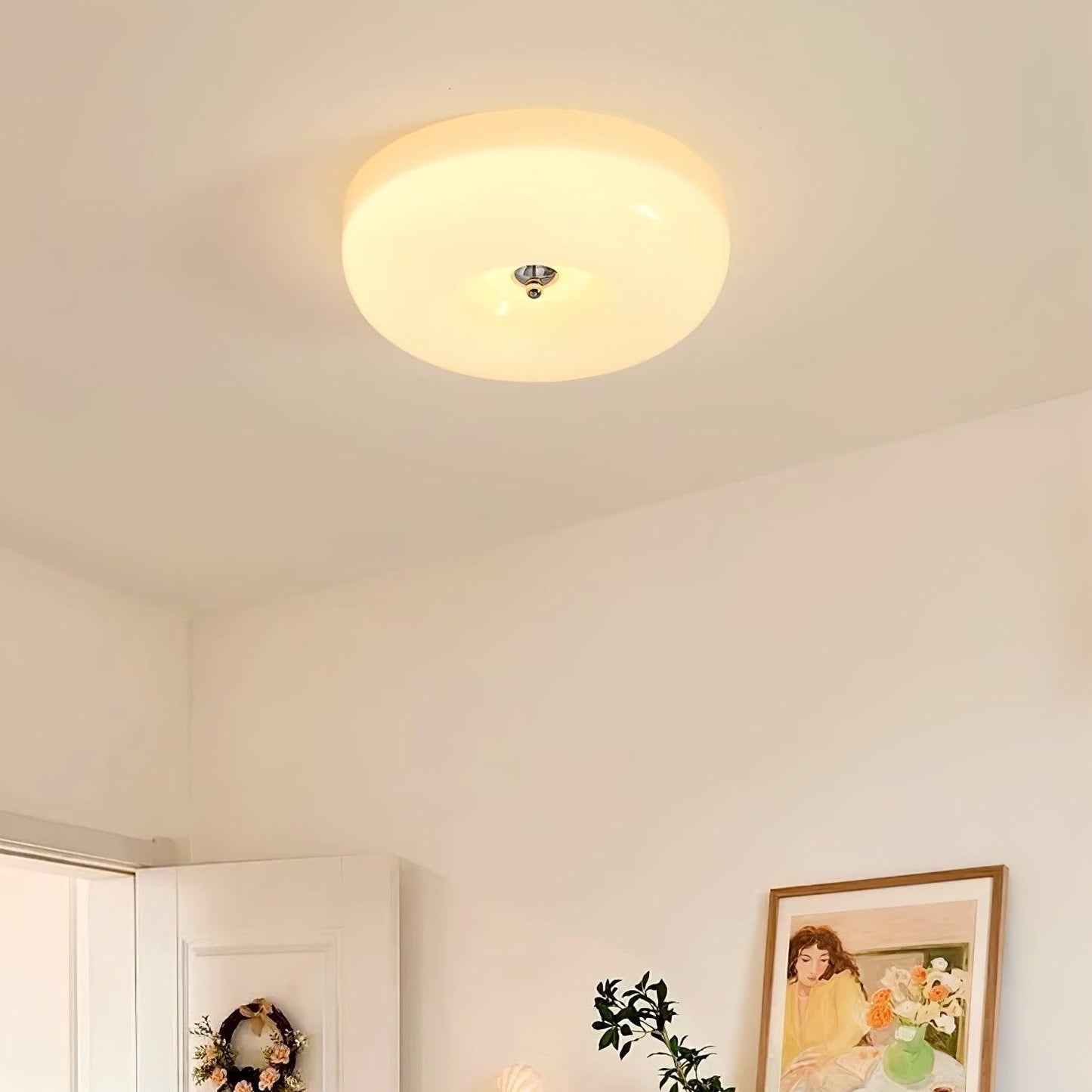 Belvonte | Round Frosted Glass Flush Mount Ceiling Light