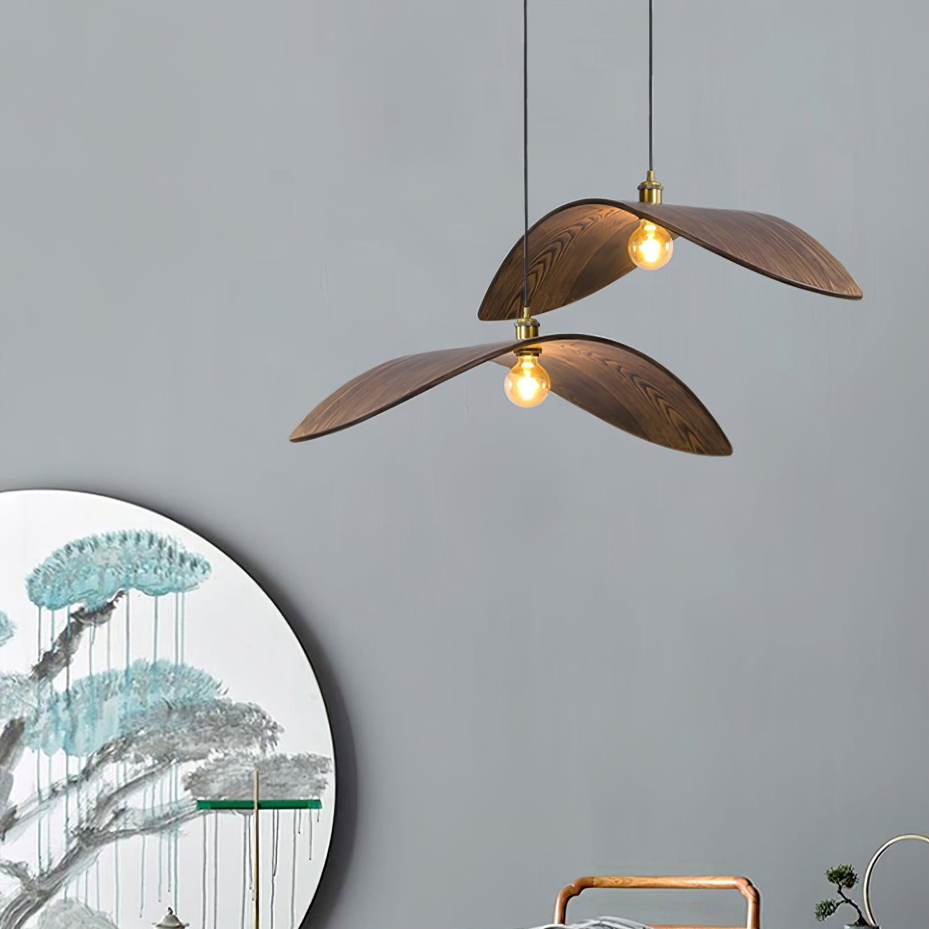 Kjelden | Nordic Sculptural Ash Wood Wave Pendant Light