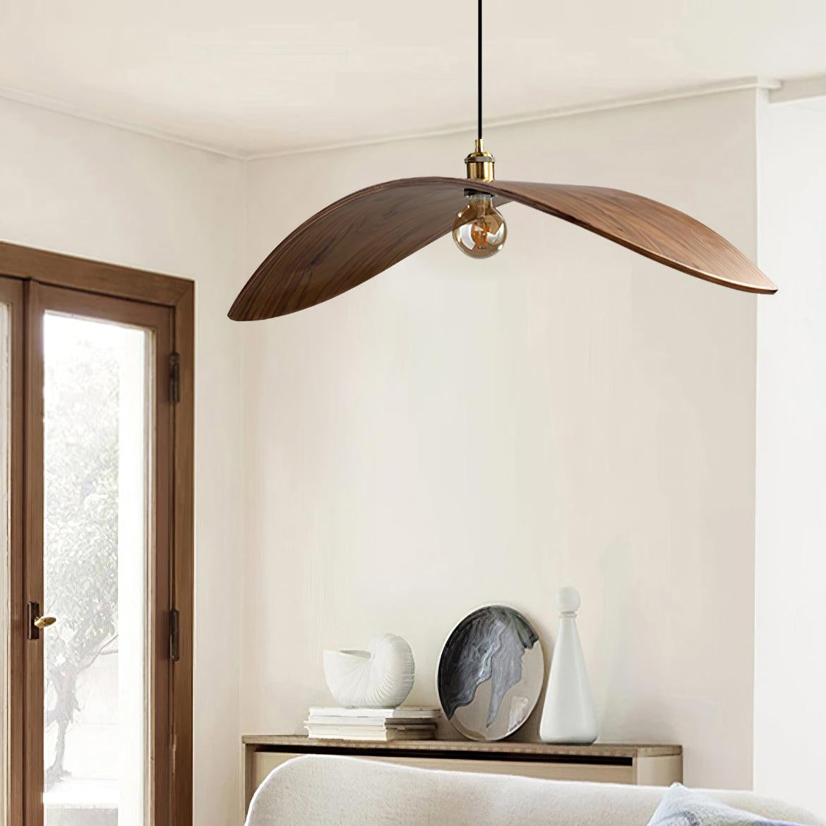 Kjelden | Nordic Sculptural Ash Wood Wave Pendant Light