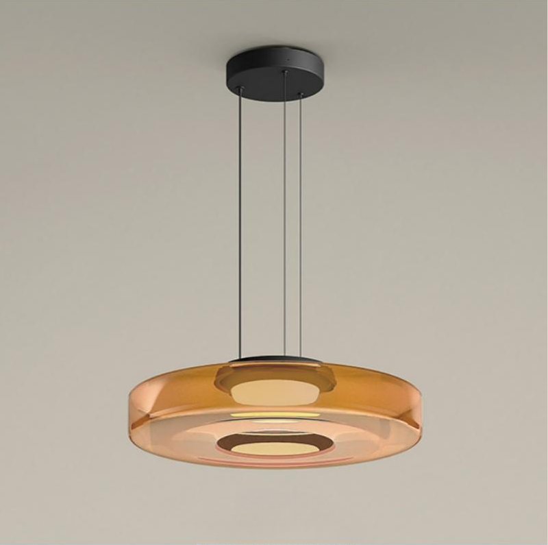Ambera | Sleek Translucent Tiered Glass Pendant Lamp