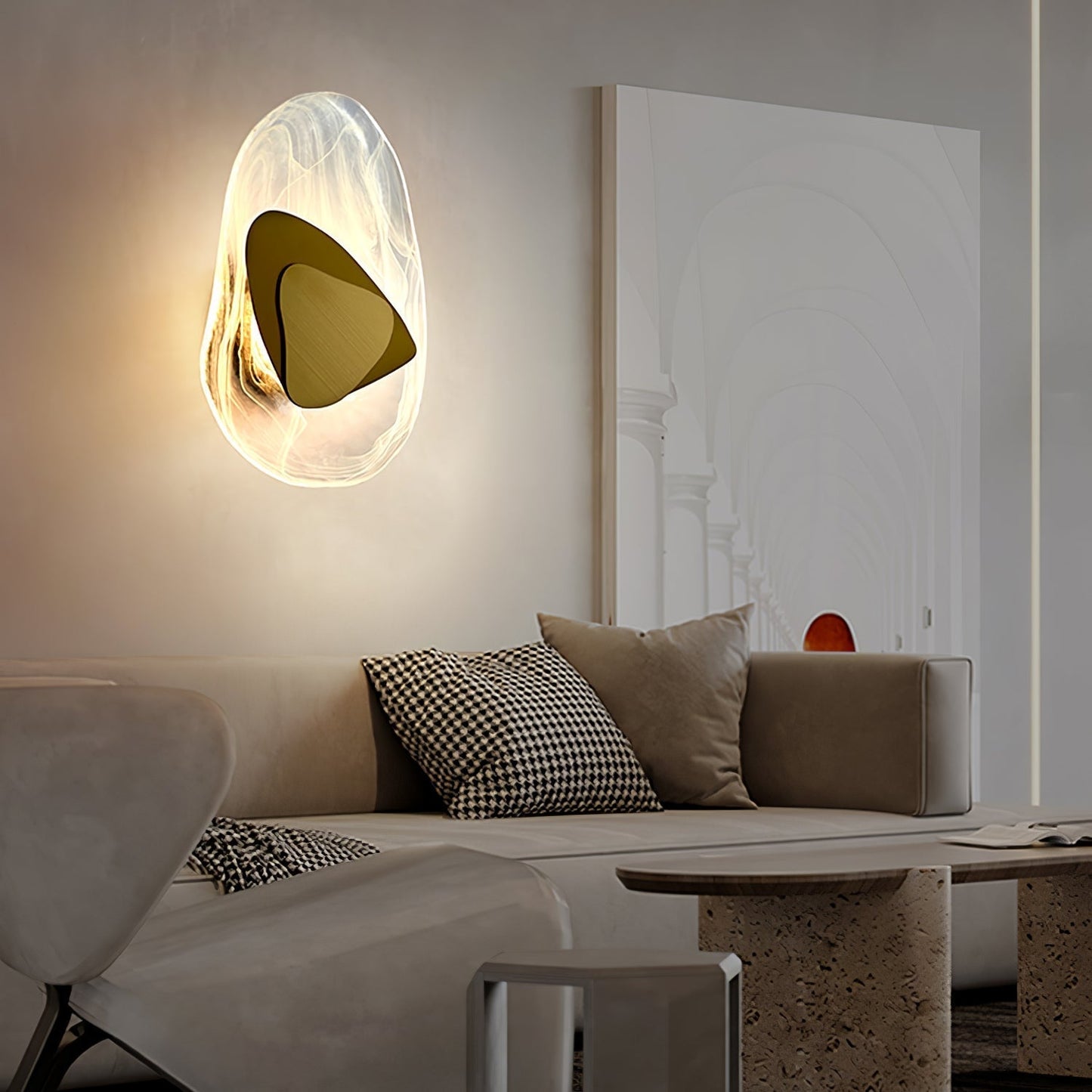 Zoryathen | Translucent Glass Ribbed Sconce Wall Light