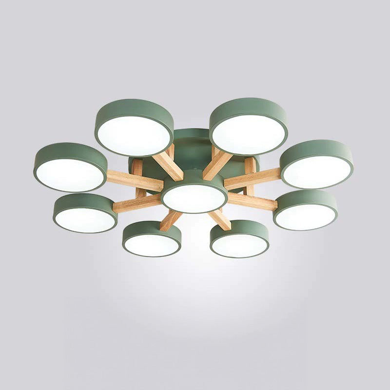 Ligne | Contemporary Geometric Wooden Flush Mount Ceiling Light