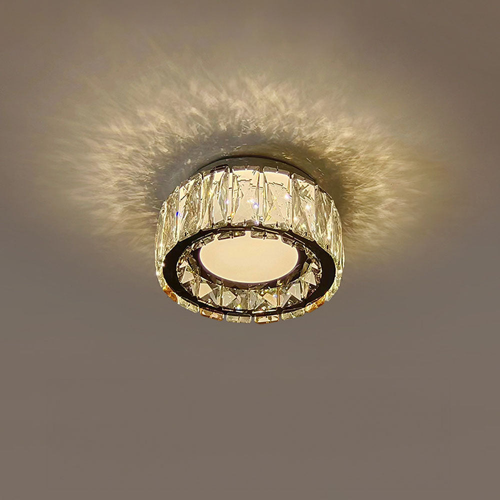 Crysta | Luxury Round Crystal Flush Mount Ceiling Light