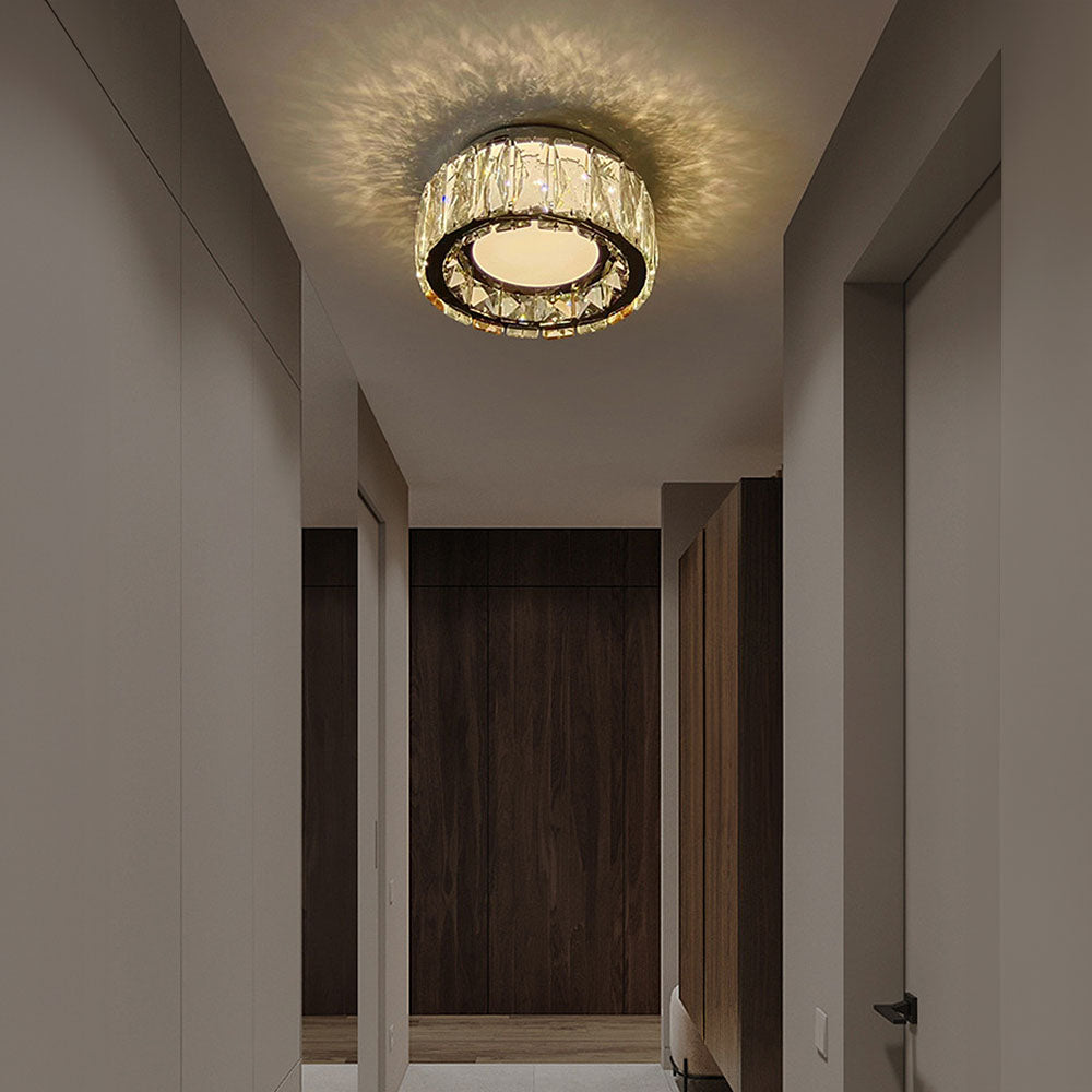 Crysta | Luxury Round Crystal Flush Mount Ceiling Light