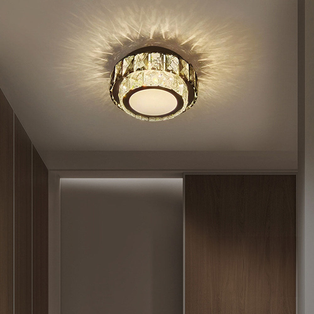 Crysta | Luxury Round Crystal Flush Mount Ceiling Light