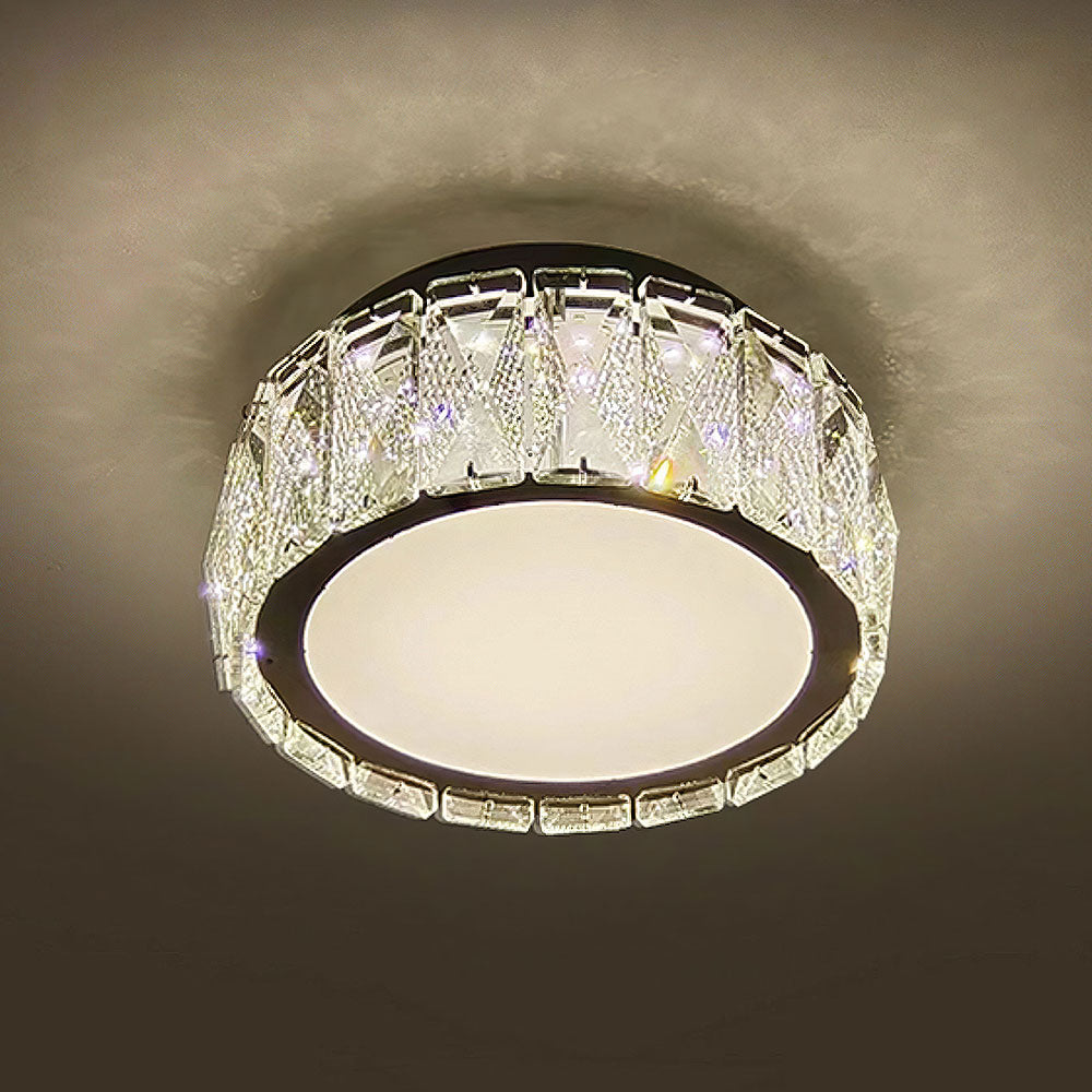 Crysta | Luxury Round Crystal Flush Mount Ceiling Light