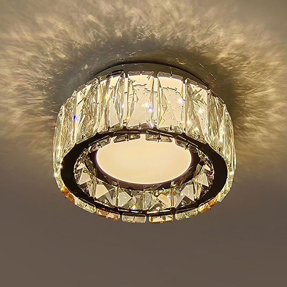 Crysta | Luxury Round Crystal Flush Mount Ceiling Light