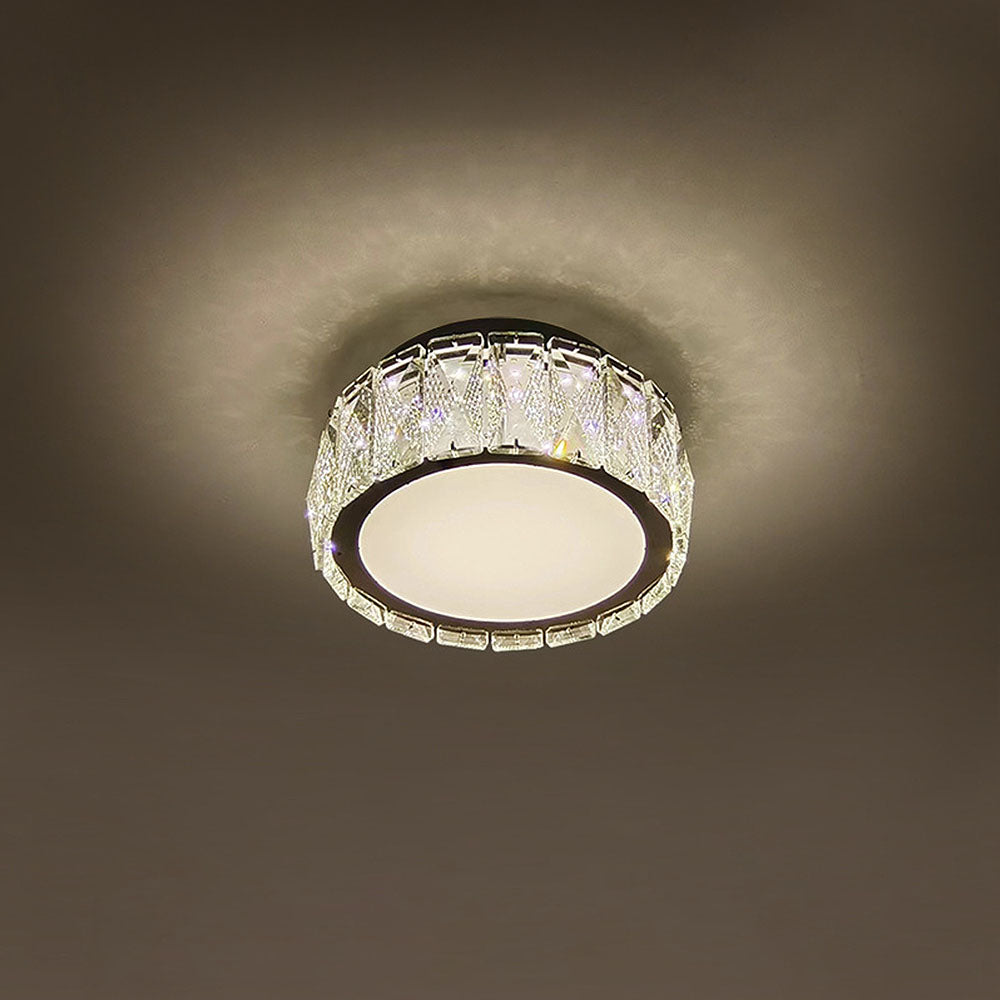 Crysta | Luxury Round Crystal Flush Mount Ceiling Light