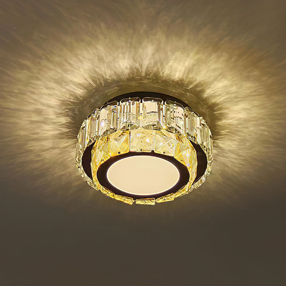 Crysta | Luxury Round Crystal Flush Mount Ceiling Light
